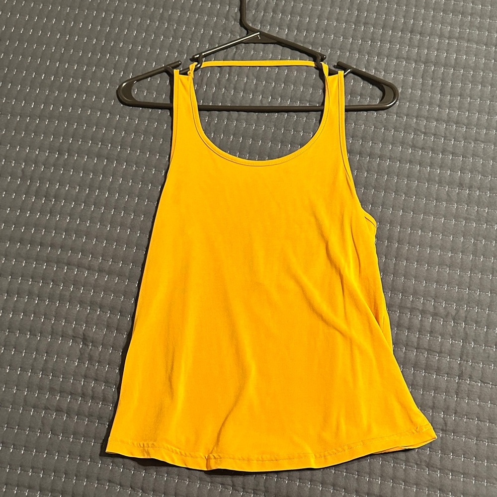 Mustard Yellow Women's Open Back Tank Top